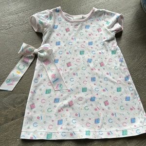 Lullaby Set ABC pastel dress and matching bow